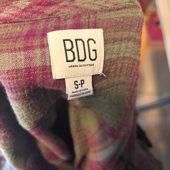 BDG Urban Outfitters Lachlan Oversized Flannel Plaid Button Up Small - Picture 4 of 7